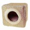 Pet Adobe Indoor Cat Pet Bed Cave with Removable Cushion Pad for Cats/Small Animals, Tan/White Animal Print 728420YHZ - alternate 5